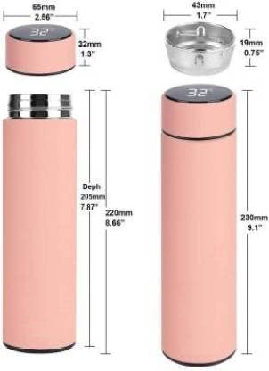 Pink LED Temperature Display Bottle (500 mL)