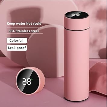 Pink LED Temperature Display Bottle (500 mL)