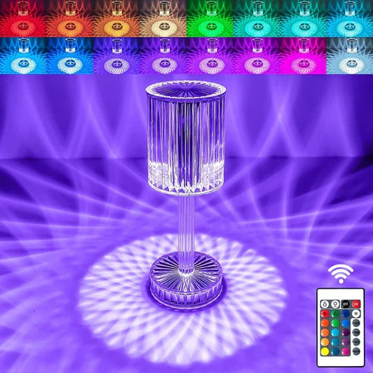 PuRa Tienda Crystal Color Changing Rechargeable LED Lamp - Multicolor Touch Control Night Light