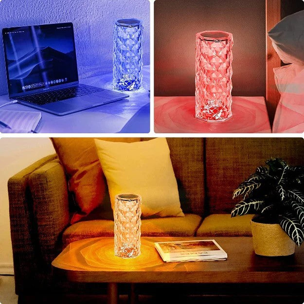 PuRa Tienda Rose Diamond LED Lamp - Touch Control Dimmable Night Light